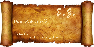 Dux Zakariás névjegykártya